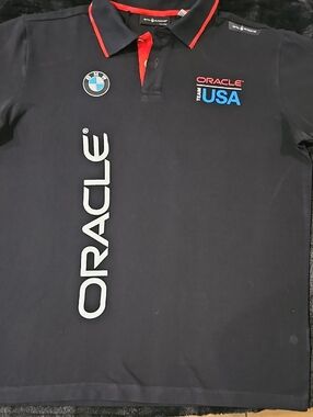 Oracle Team USA Black Polo with Red Accent